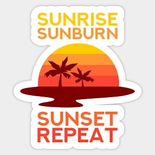 BEACH / NAUTICAL GIFT: Sunrise Sunburn Sunset Sticker